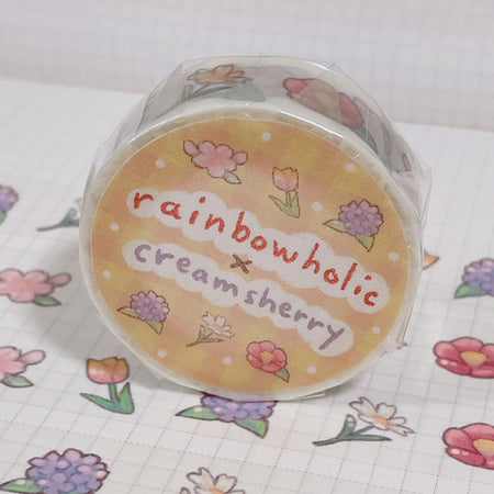 (MT026) Rainbowholic x Creamsherry フラワーマスキングテープ