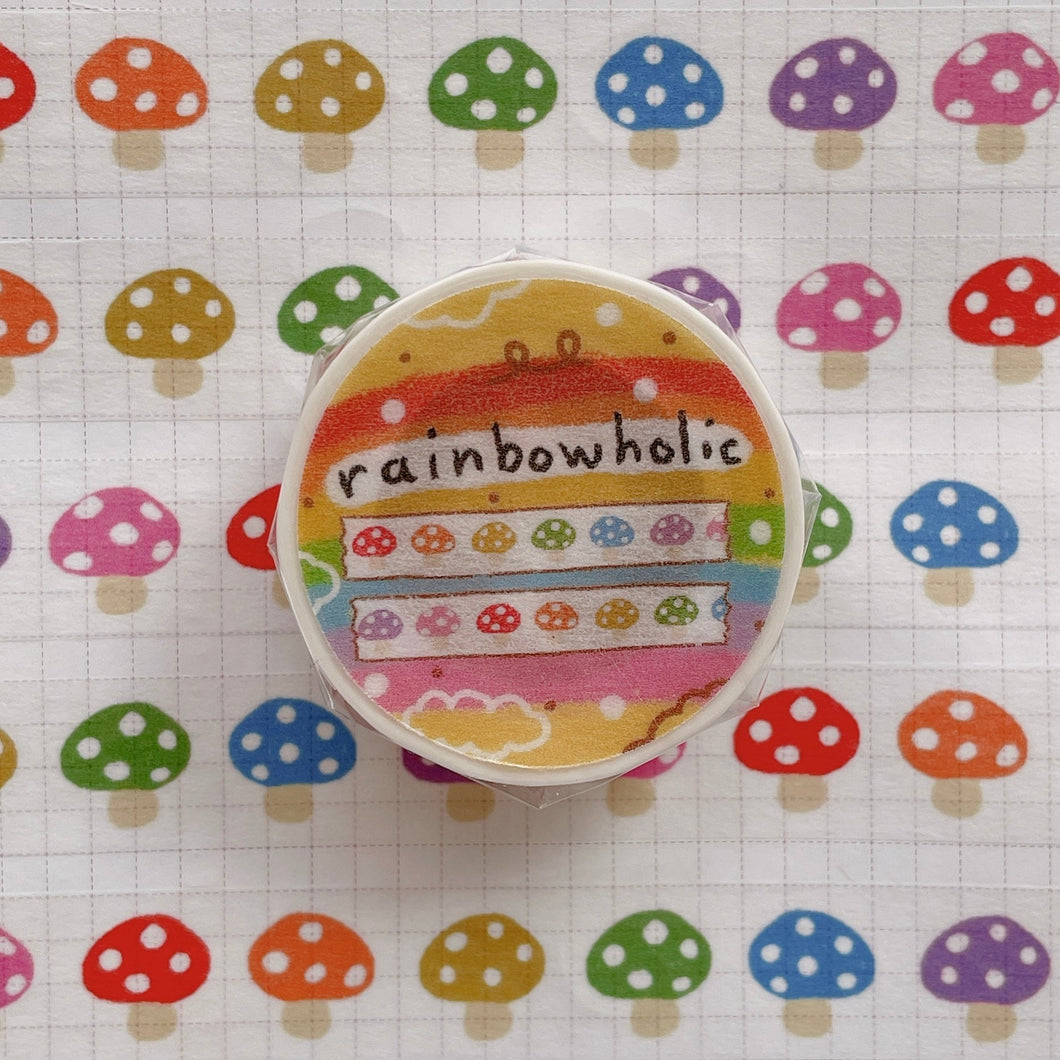 (MT060) Rainbowholic カラフルきのこマスキングテープ
