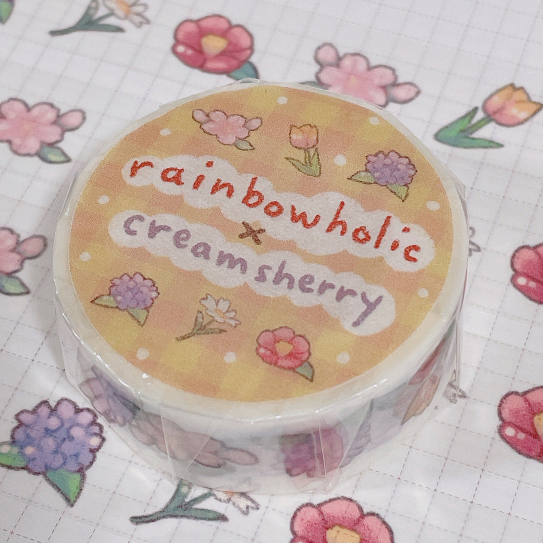 (MT026) Rainbowholic x Creamsherry フラワーマスキングテープ