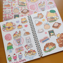 画像をギャラリービューアに読み込む, (ST067) Rainbowholic x Fukupopoya Bungu Kissa &amp; Bakery A5 Sticker Sheet Set (2 sheets)
