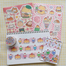 画像をギャラリービューアに読み込む, (ST067) Rainbowholic x Fukupopoya Bungu Kissa &amp; Bakery A5 Sticker Sheet Set (2 sheets)
