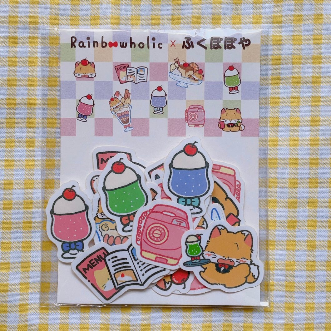 (FS009) rainbowholic × fukupopoya 文具喫茶フレークシール