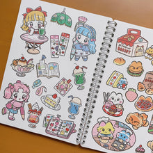 画像をギャラリービューアに読み込む, (ST066) Rainbowholic x Ichi Bungu Kissa &amp; Bakery A5 Sticker Sheet Set (2 sheets)

