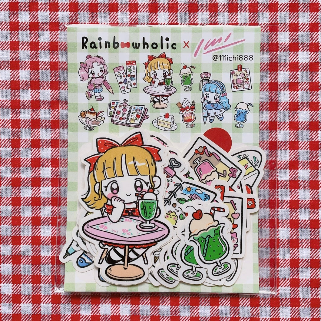 (FS005) rainbowholic × ichi 文具喫茶フレークシール