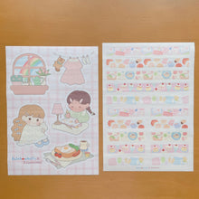 画像をギャラリービューアに読み込む, (ST063) Rainbowholic x Kiumimi Pastel Girls Daily Life A5 Sticker Sheet Set (2 sheets)
