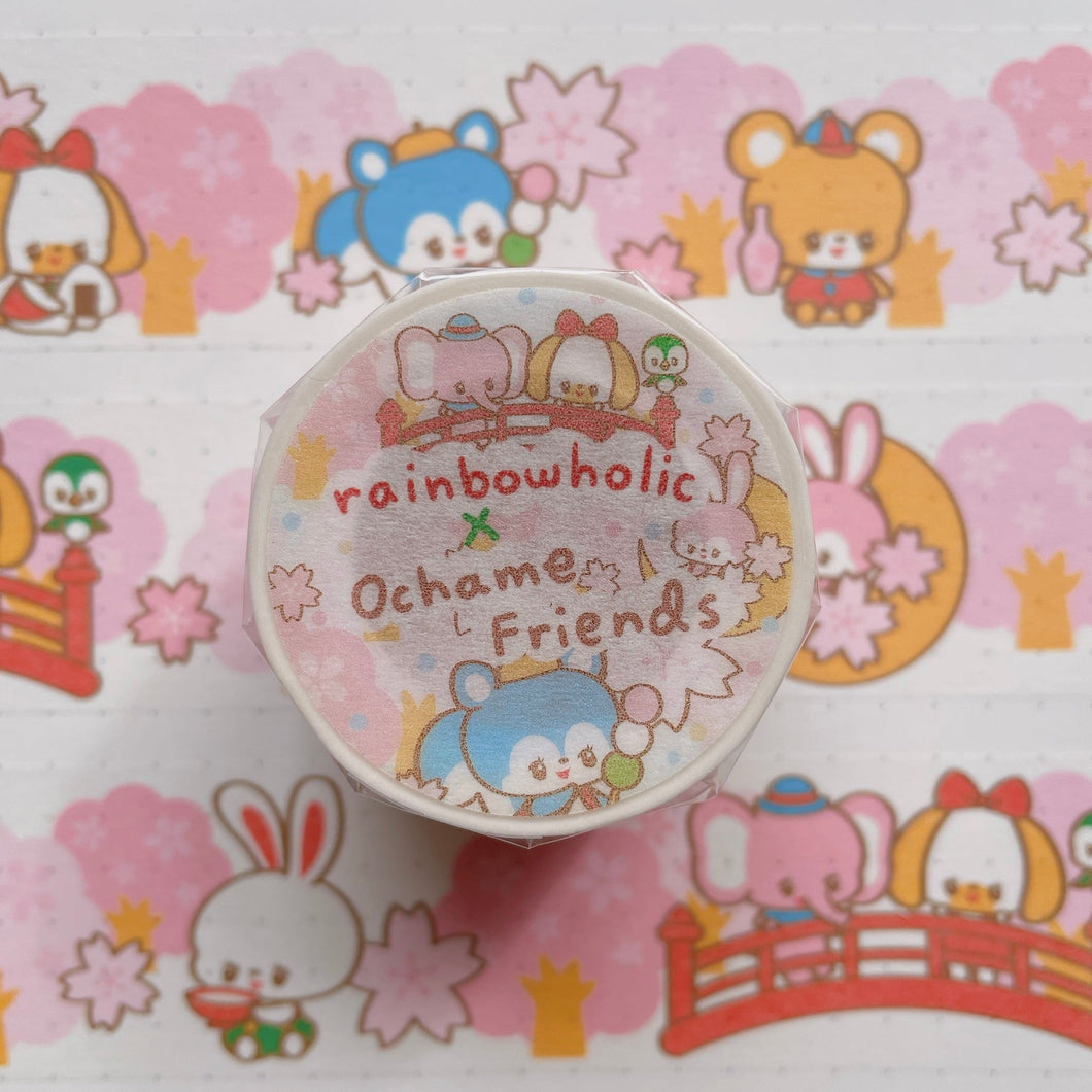 (MT063) Rainbowholic x Ochame Friends 桜シリーズ 3cm マスキングテープ
