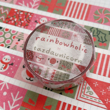 画像をギャラリービューアに読み込む, (MT057) Rainbowholic x Tazdaunicorn ホリデー・パッチワーク　マスキングテープ
