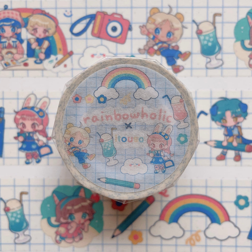 (MT083) Rainbowholic x itousa 文具喫茶 マスキングテープ