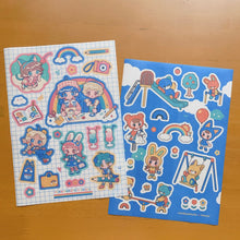 画像をギャラリービューアに読み込む, (ST065) Rainbowholic x itousa Bungu Kissa &amp; Playground A5 Sticker Sheet Set (2 sheets)
