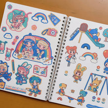 画像をギャラリービューアに読み込む, (ST065) Rainbowholic x itousa Bungu Kissa &amp; Playground A5 Sticker Sheet Set (2 sheets)
