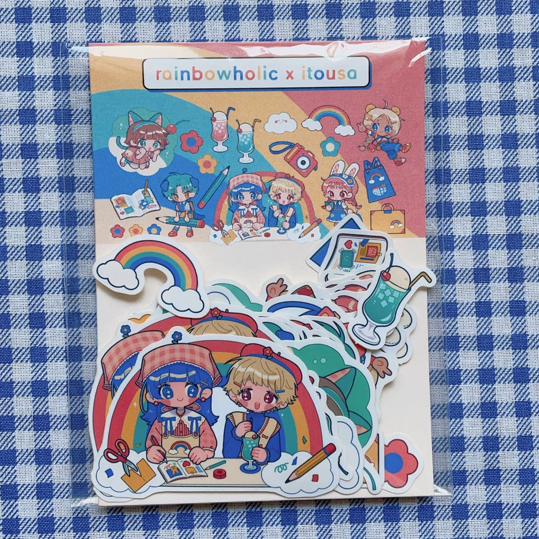 (FS010) rainbowholic x itousa 文具喫茶フレークシール
