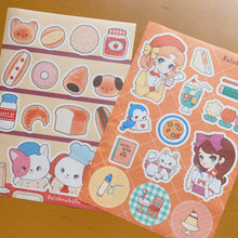 画像をギャラリービューアに読み込む, (ST064) Rainbowholic x oguchi Bungu Kissa &amp; Bakery A5 Sticker Sheet Set (2 sheets)
